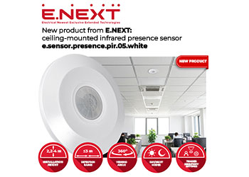 New product from E.NEXT: ceiling-mounted infrared presence sensor e.sensor.presence.pir.05.white New product from E.NEXT: ceiling-mounted infrared presence sensor e.sensor.presence.pir.05.white