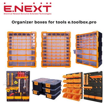 Replenishment of the assortment of E.NEXT Company — organizer boxes for tools e.toolbox.pro