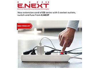 New extension cord of ES series with 5 socket outlets, switch and fuse from E.NEXT