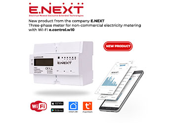 New product from the company E.NEXT — Three-phase meter for non-commercial electricity metering with Wi-Fi e.control.w10