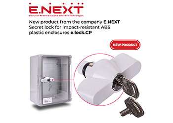 New product from the company E.NEXT — Secret lock for impact-resistant ABS plastic enclosures e.lock.CP